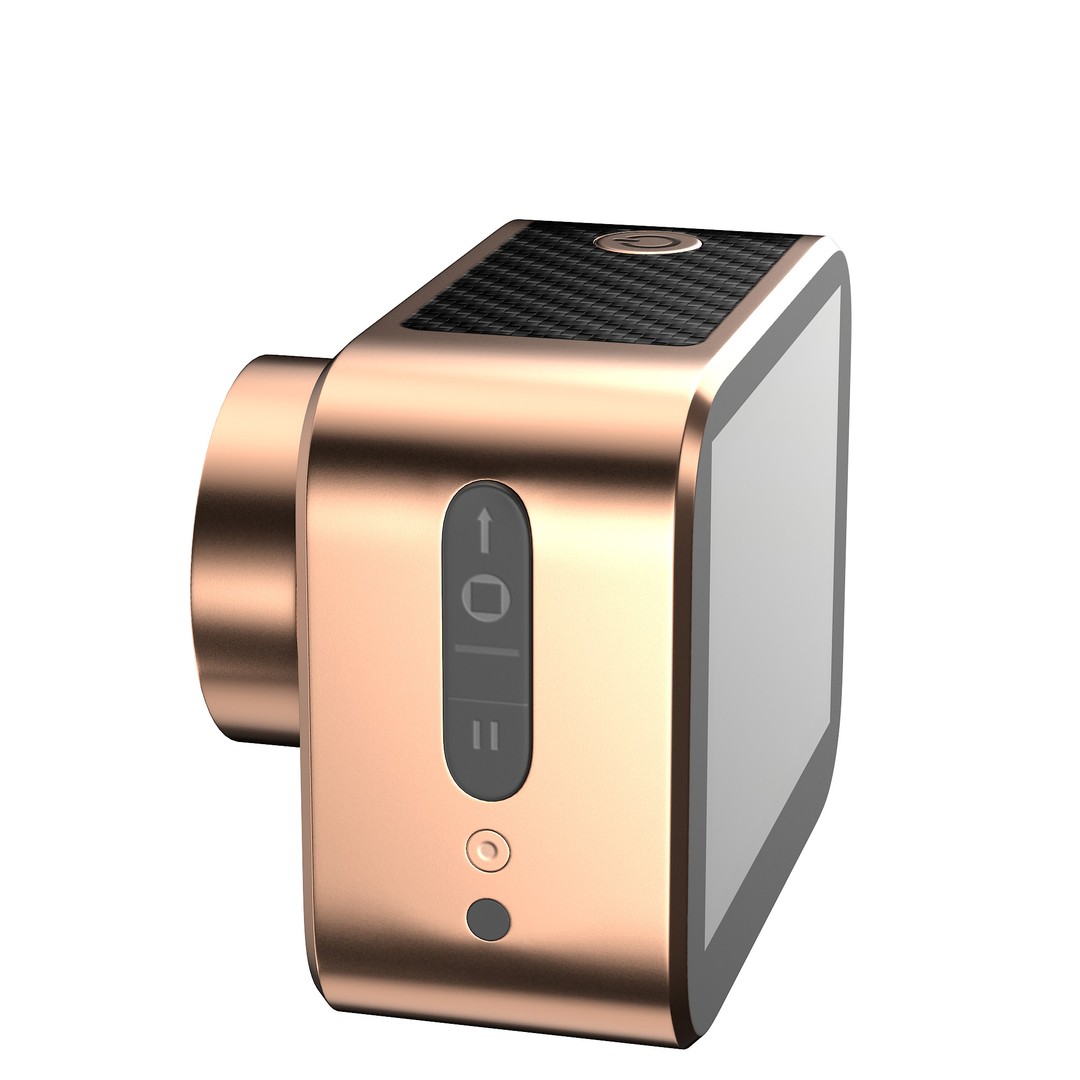Rose Gold Action Camera 3D Model – Photorealistic PBR Asset, FBX, OBJ - View 35