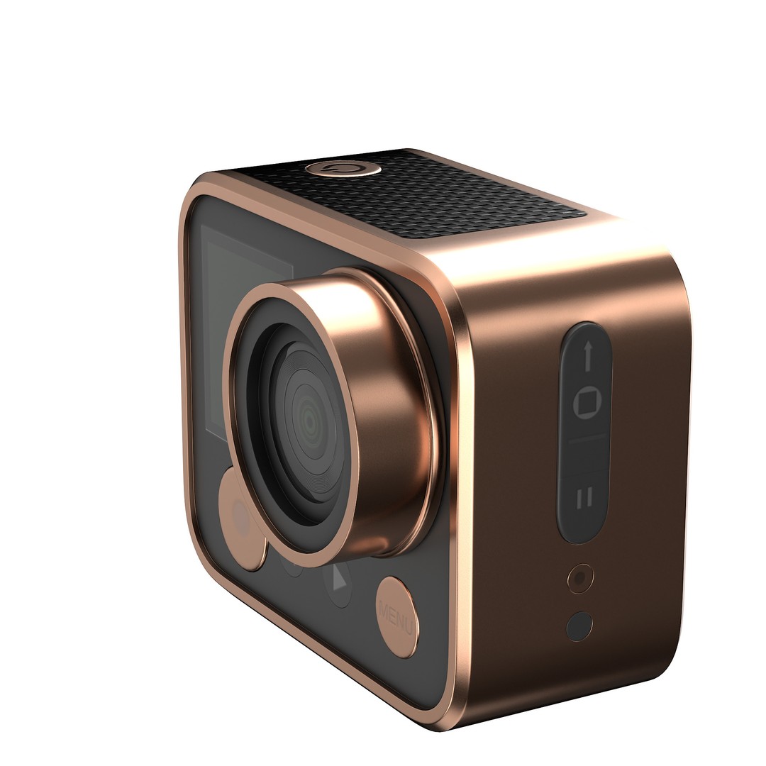 Rose Gold Action Camera 3D Model – Photorealistic PBR Asset, FBX, OBJ - View 38