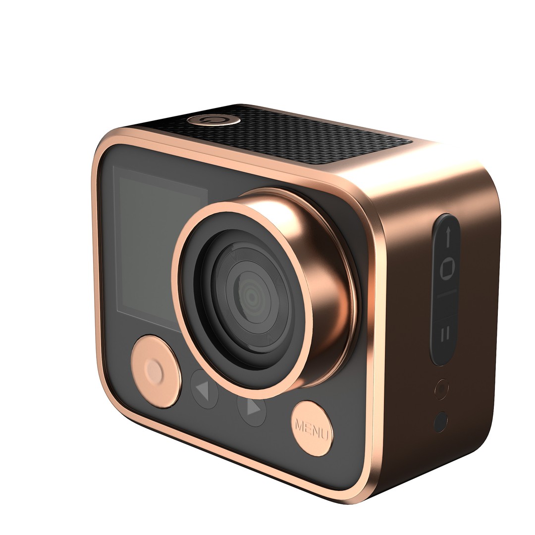 Rose Gold Action Camera 3D Model – Photorealistic PBR Asset, FBX, OBJ - View 39