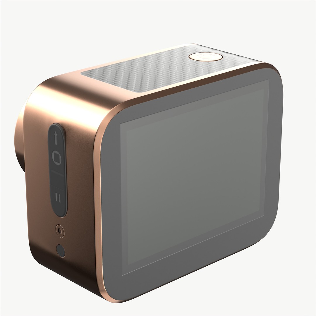 Rose Gold Action Camera 3D Model – Photorealistic PBR Asset, FBX, OBJ - View 5