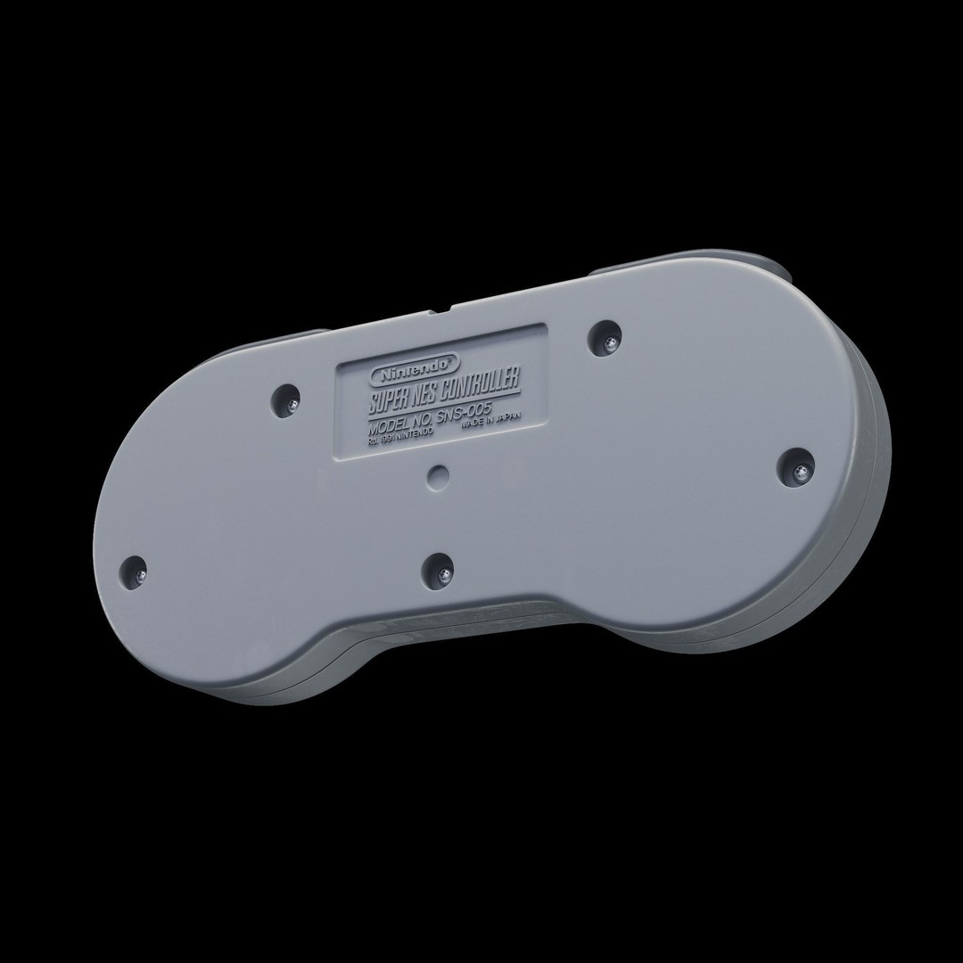 Super Nintendo Controller 3D Model – High Poly Game Asset, FBX, OBJ - View 3