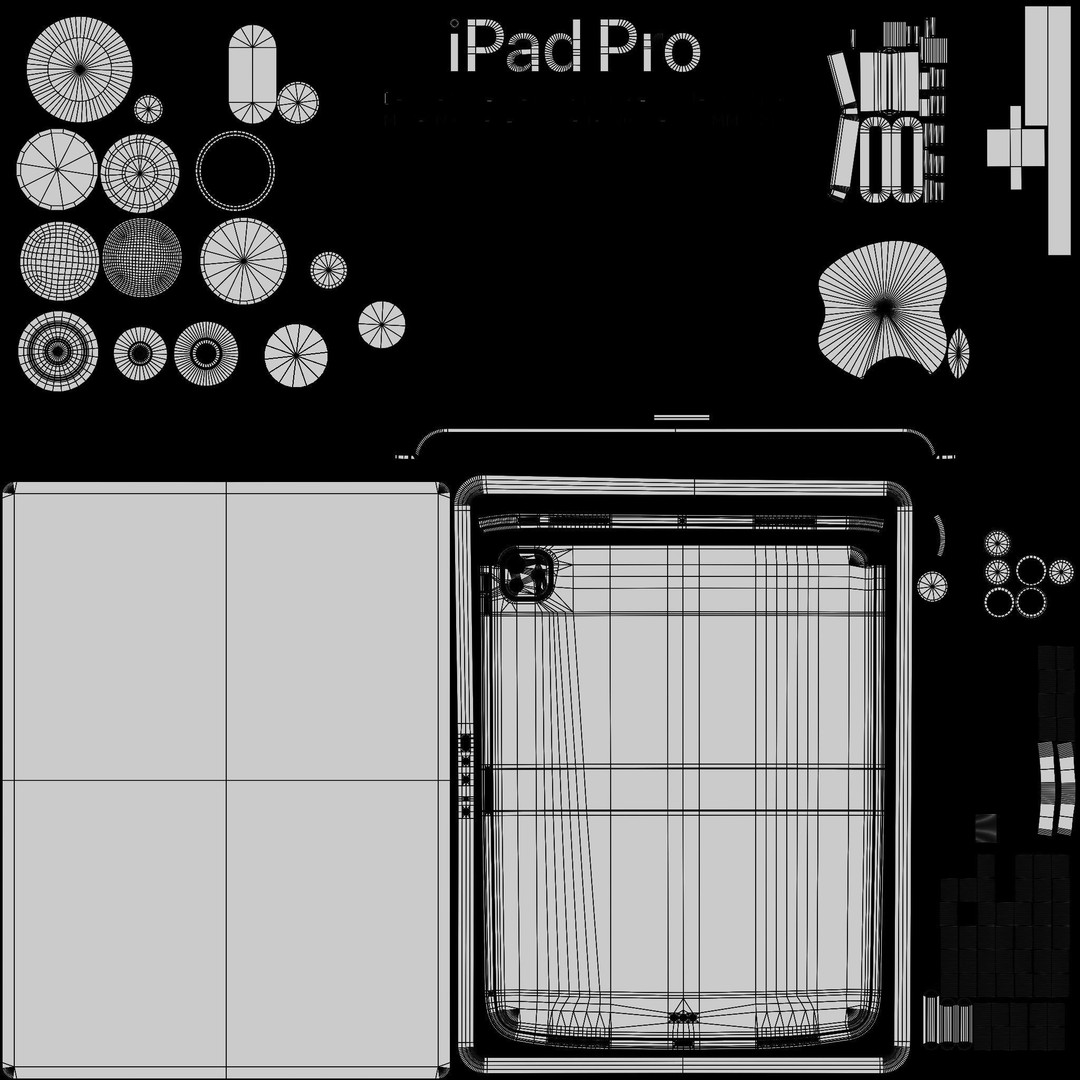 Apple iPad Pro 2024 3D Model – Black Collection with Keyboard & Pencil