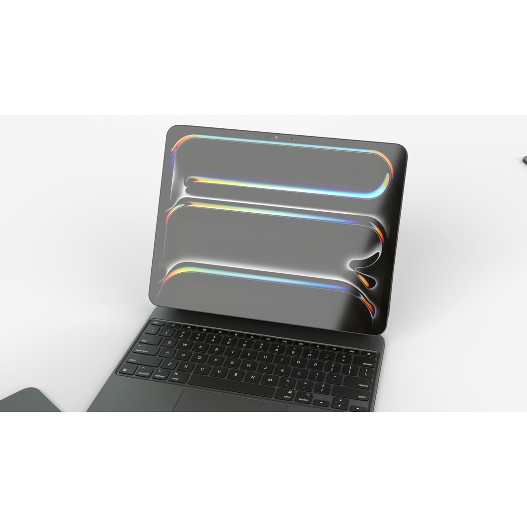 Apple iPad Pro 2024 3D Model – Black Collection with Keyboard & Pencil - View 8