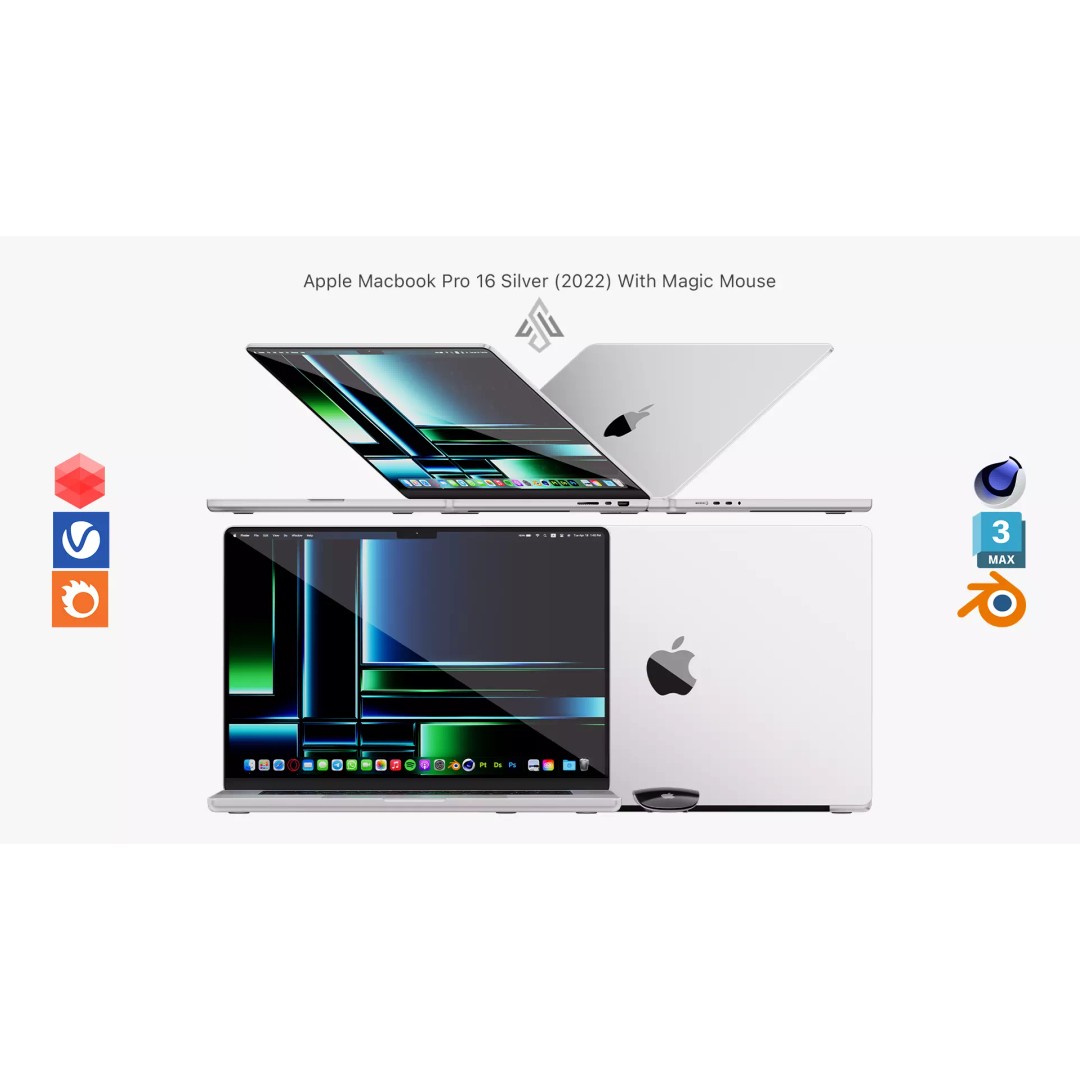 Apple MacBook Pro 16 3D Model – High Poly PBR Asset, FBX & OBJ Formats - View 2