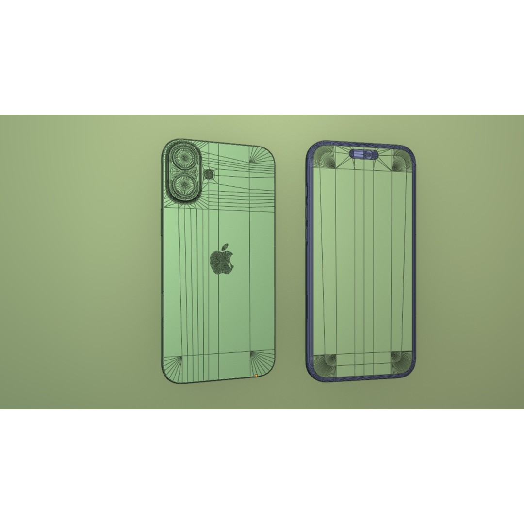 Apple iPhone 16 & 16 Plus Teal 3D Model – High-Poly Game Asset, FBX/OBJ