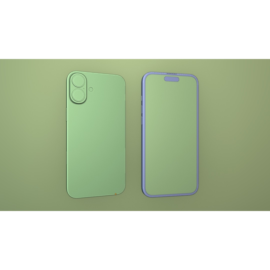 Apple iPhone 16 & 16 Plus Teal 3D Model – High-Poly Game Asset, FBX/OBJ - View 11