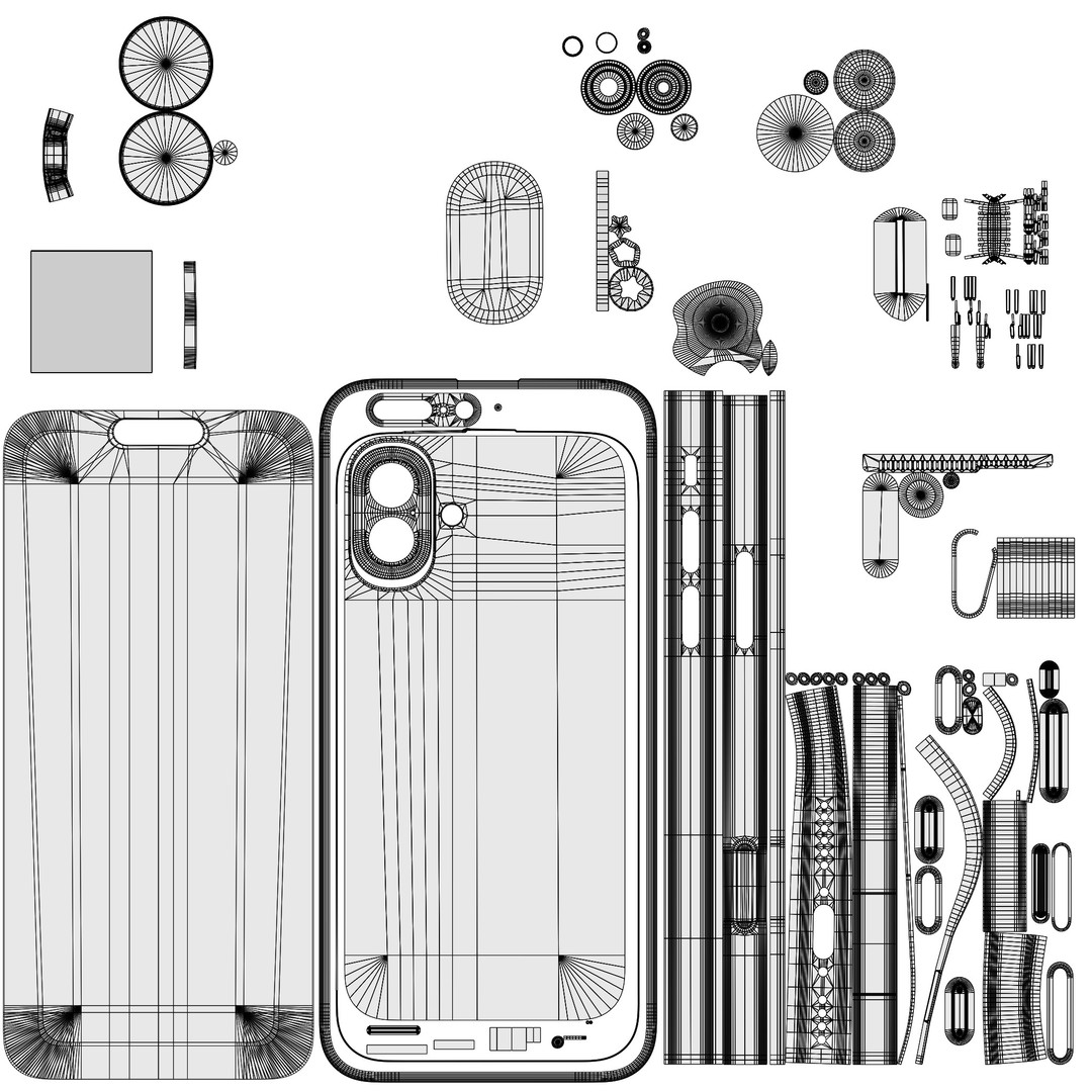 Apple iPhone 16 & 16 Plus Teal 3D Model – High-Poly Game Asset, FBX/OBJ - View 12