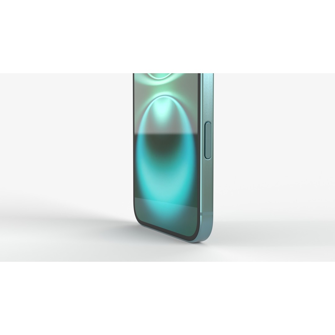 Apple iPhone 16 & 16 Plus Teal 3D Model – High-Poly Game Asset, FBX/OBJ - View 8