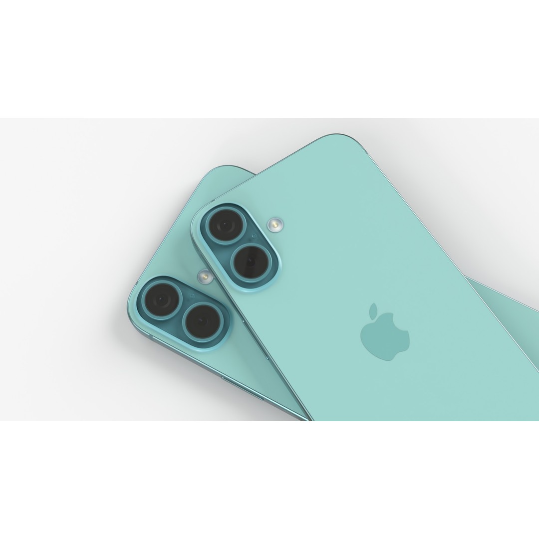 Apple iPhone 16 & 16 Plus Teal 3D Model – High-Poly Game Asset, FBX/OBJ - View 9