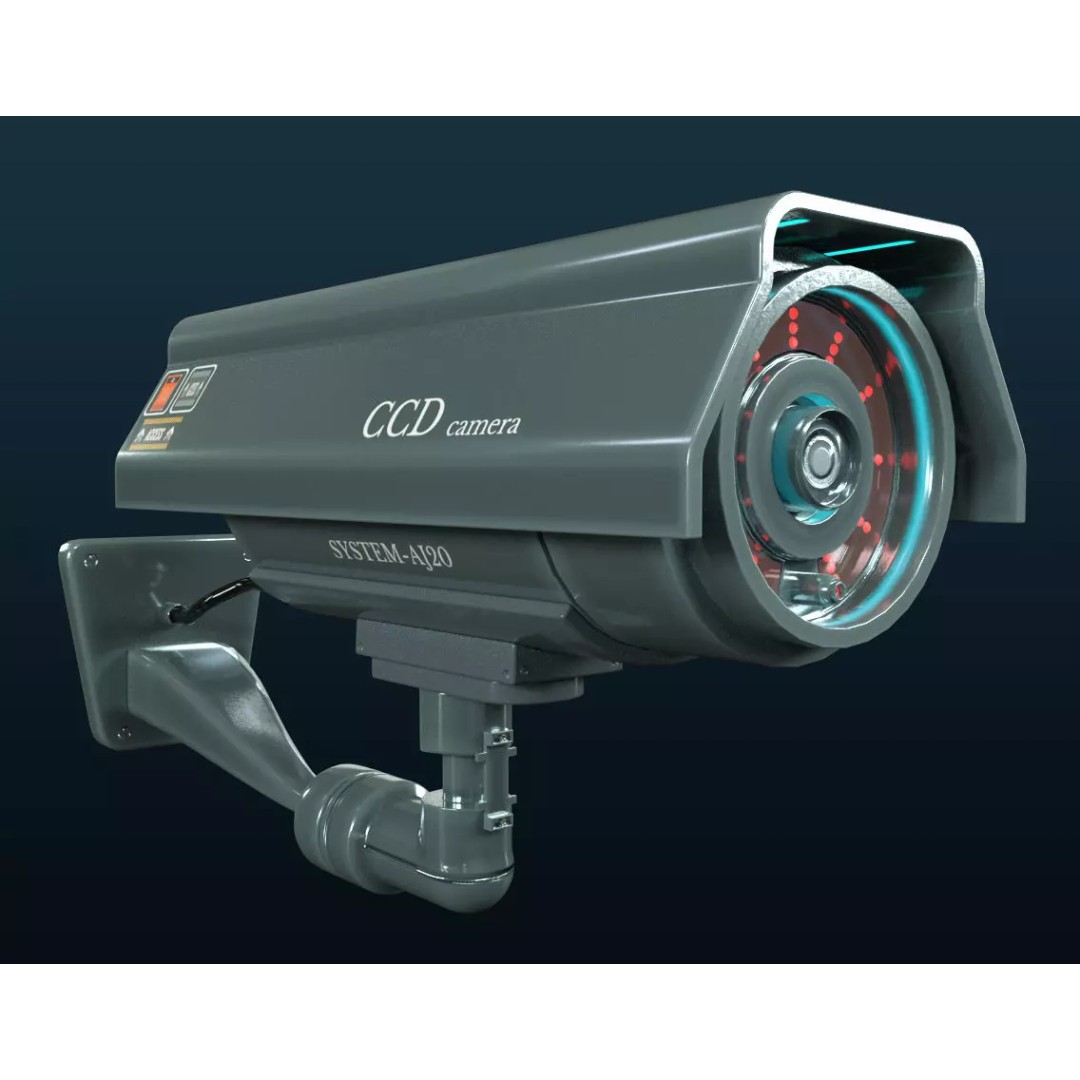 Security Camera 3D Model – PBR Textured, Game-Ready Formats - View 2
