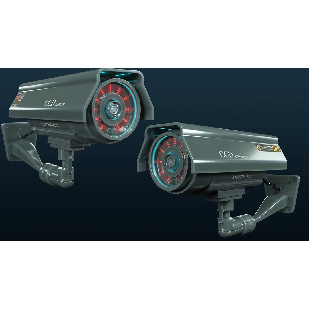 Security Camera 3D Model – PBR Textured, Game-Ready Formats - View 3