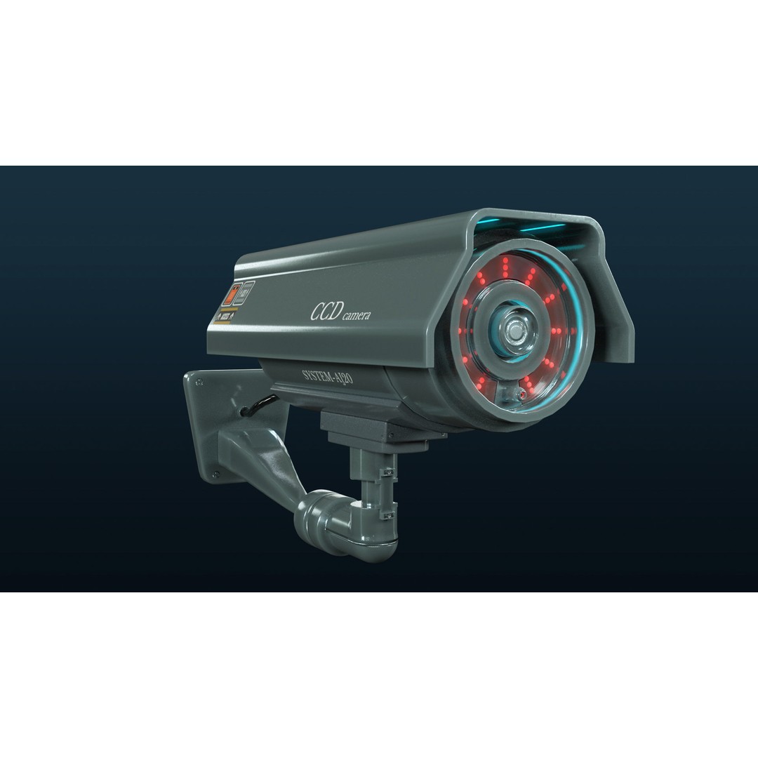 Security Camera 3D Model – PBR Textured, Game-Ready Formats - View 4