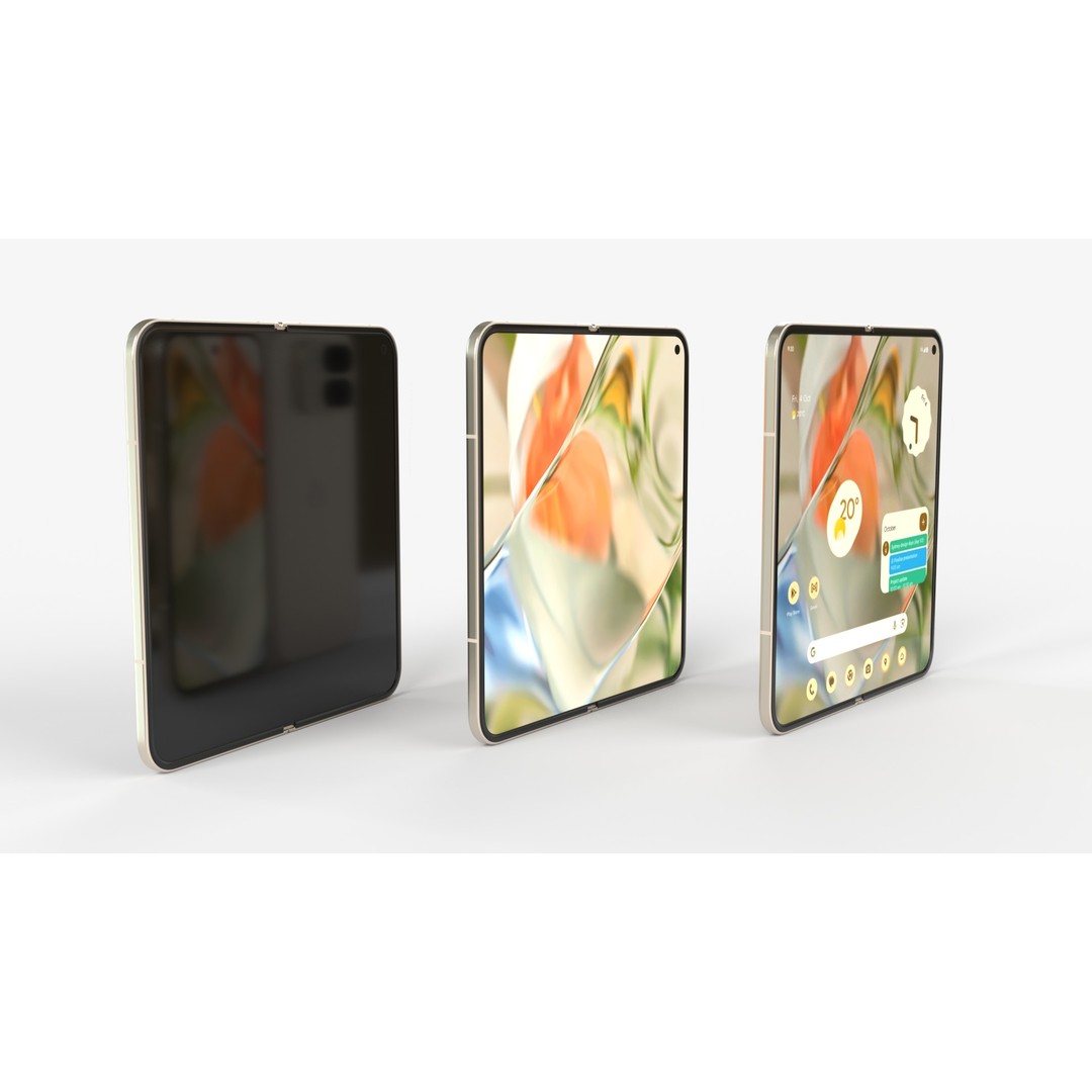 Google Pixel 9 Pro Fold 3D Model – Rigged Animated, PBR Textures, FBX - View 4