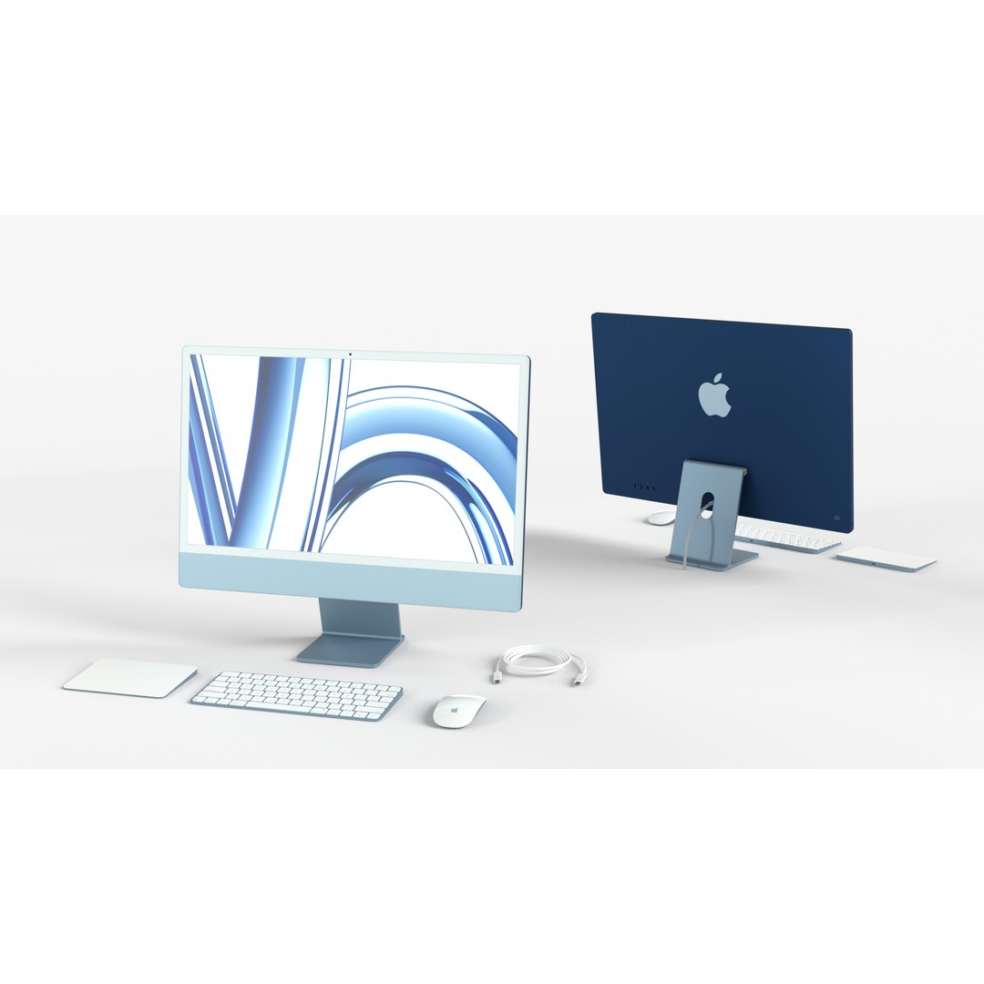 Apple iMac 3D Model – High Poly PBR Computer with Keyboard and Mouse - View 14