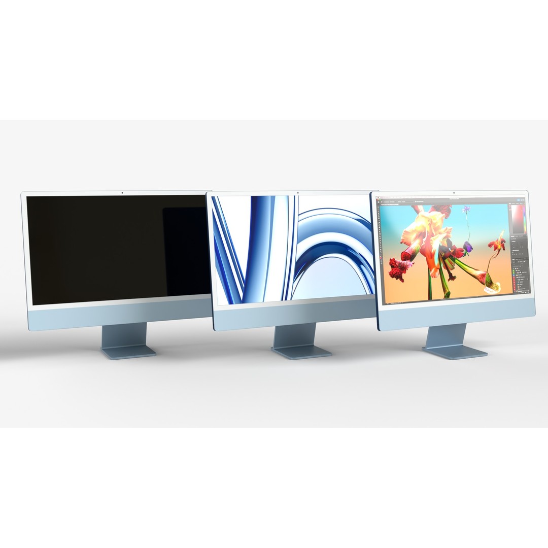Apple iMac 3D Model – High Poly PBR Computer with Keyboard and Mouse - View 4