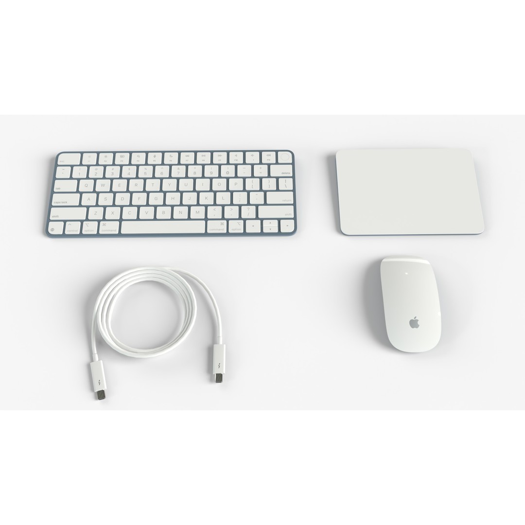 Apple iMac 3D Model – High Poly PBR Computer with Keyboard and Mouse - View 6
