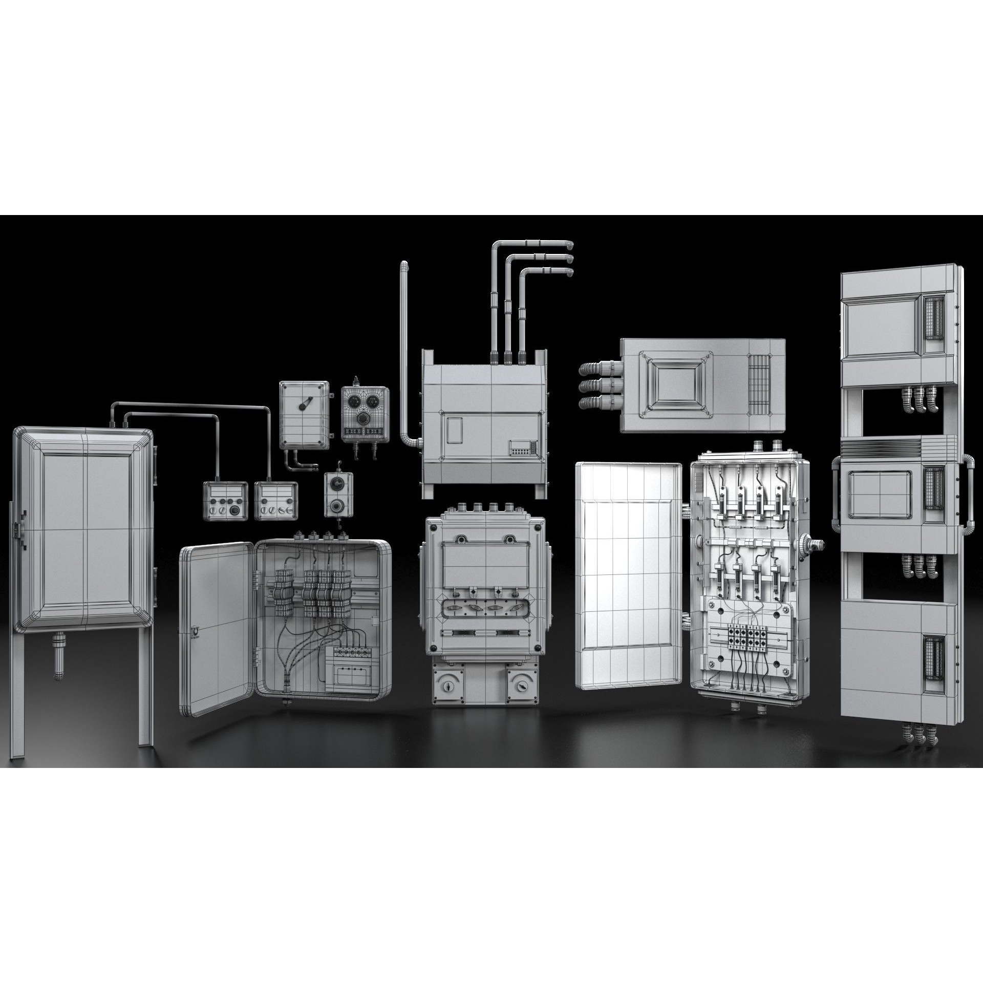 Electrical Boxes and Panels - Game-Ready 3D Model