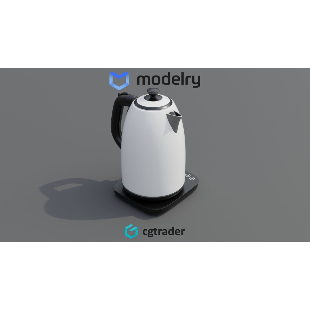 Electric Kettle 3D Model – Realistic Kitchen Appliance, FBX - View 3