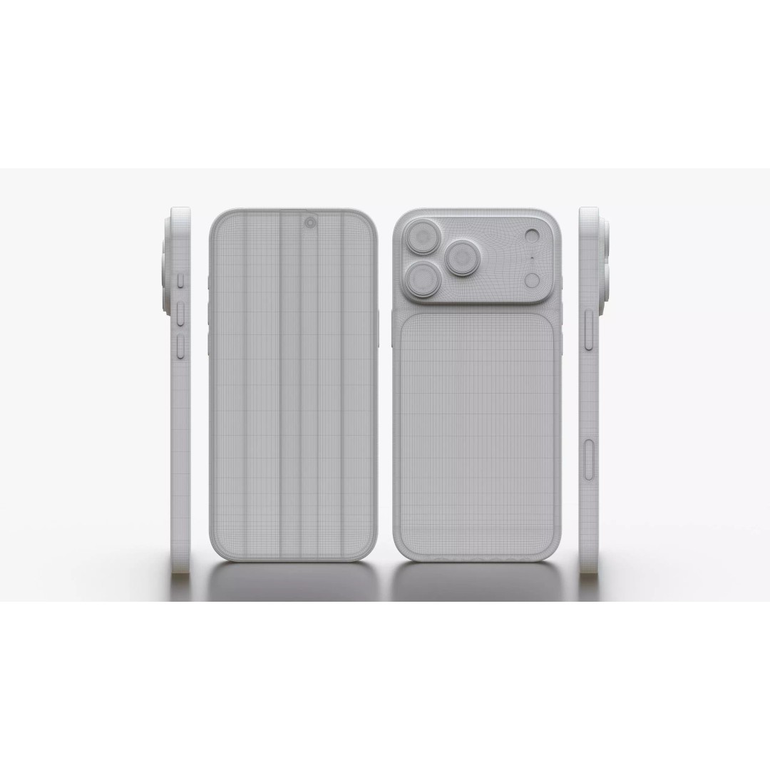 Apple iPhone 17 Pro Max Silver 3D Model – High Poly PBR Asset, FBX, OBJ