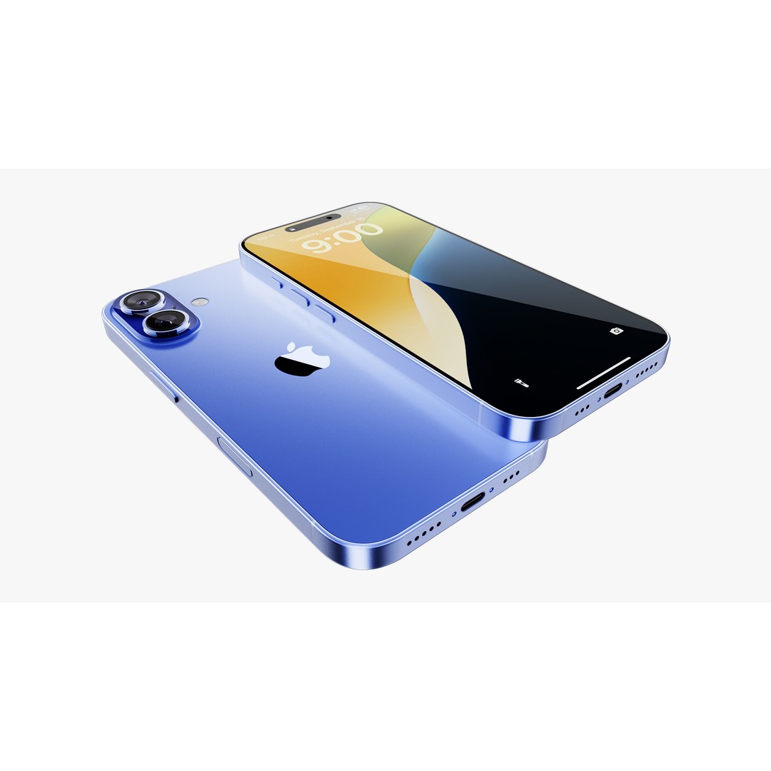 Apple iPhone 16 3D Model – Ultramarine Collection, PBR Textures, FBX, OBJ - View 18