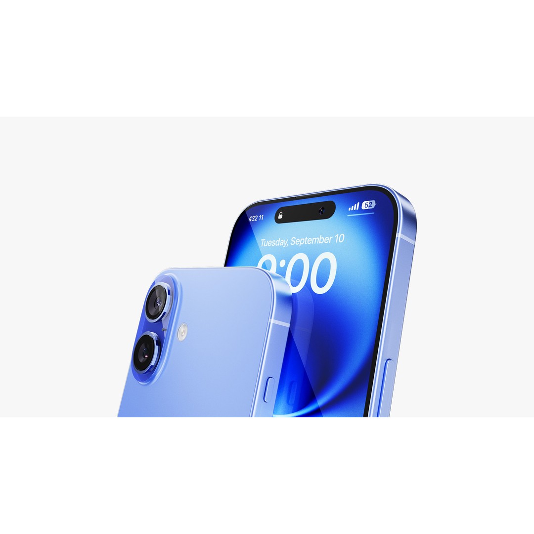 Apple iPhone 16 3D Model – Ultramarine Collection, PBR Textures, FBX, OBJ - View 20
