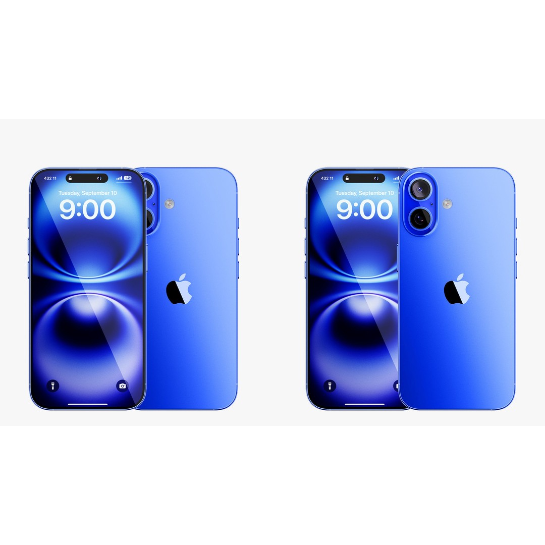 Apple iPhone 16 3D Model – Ultramarine Collection, PBR Textures, FBX, OBJ - View 8