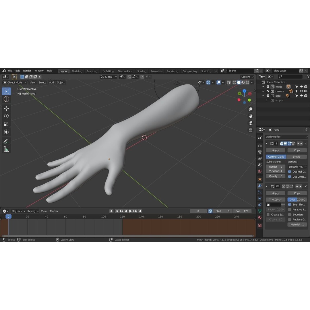 Female Right Hand 3D Model – Realistic PBR Asset, Blender, FBX, OBJ