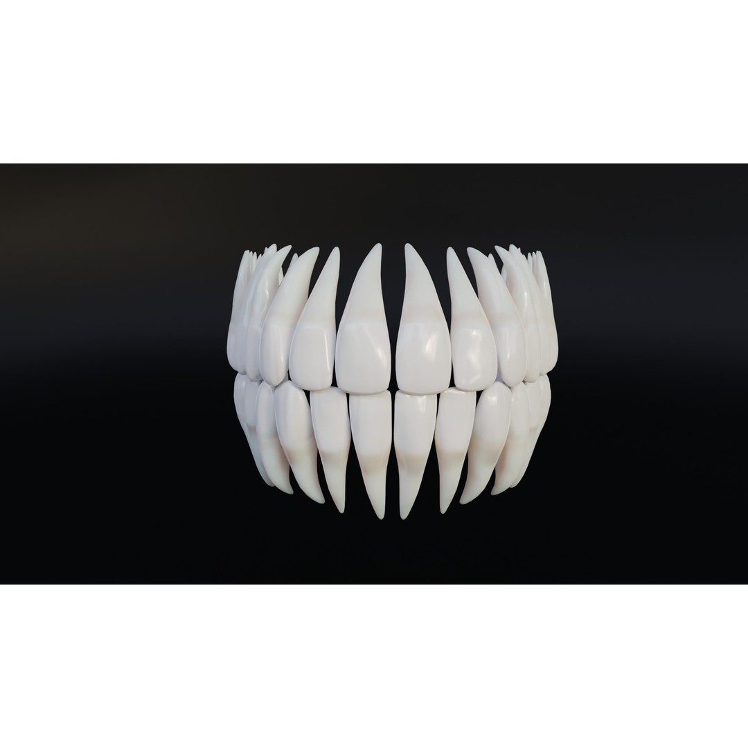 Realistic Human Teeth 3D Model – Low Poly Game Ready with PBR Textures - View 7
