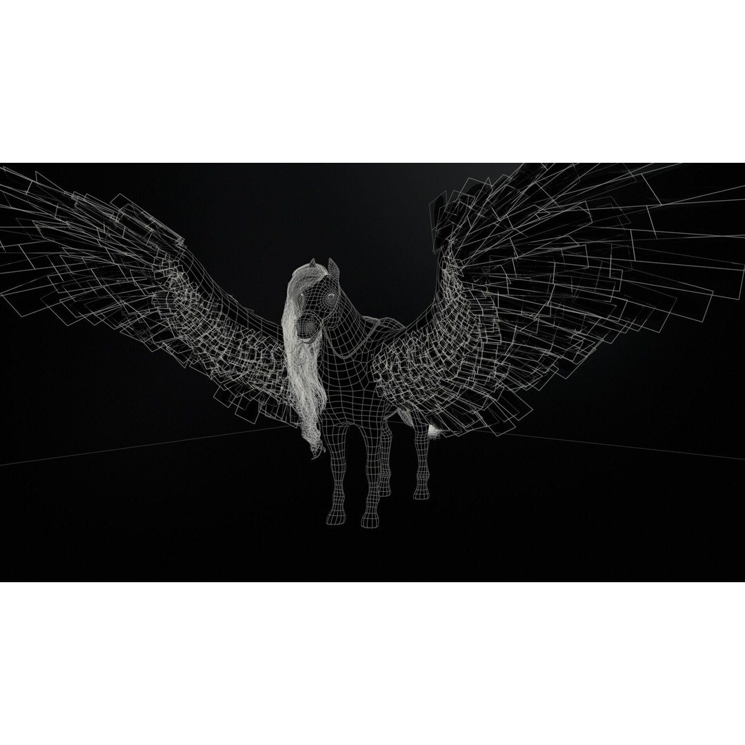 Pegasus 3D Model – Low Poly Animated Character, FBX & Maya - View 19