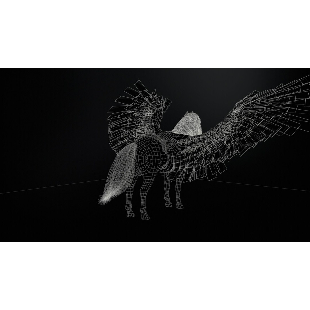 Pegasus 3D Model – Low Poly Animated Character, FBX & Maya - View 20