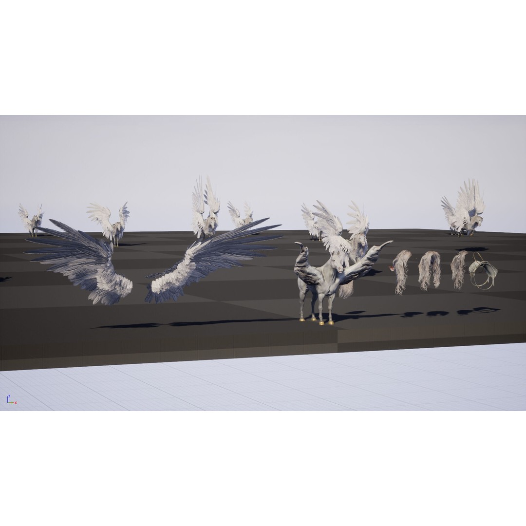 Pegasus 3D Model – Low Poly Animated Character, FBX & Maya - View 32