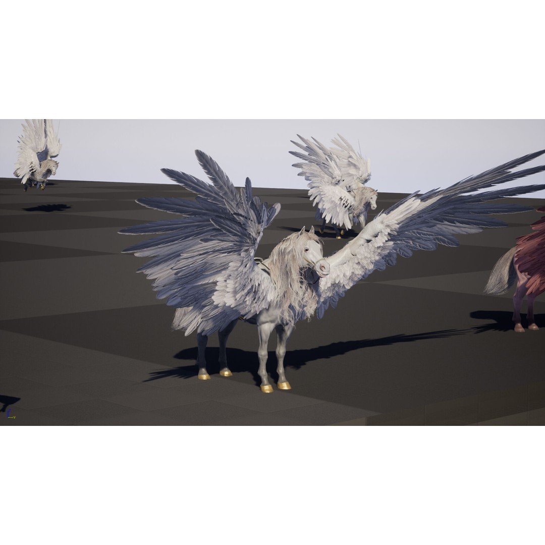 Pegasus 3D Model – Low Poly Animated Character, FBX & Maya - View 33