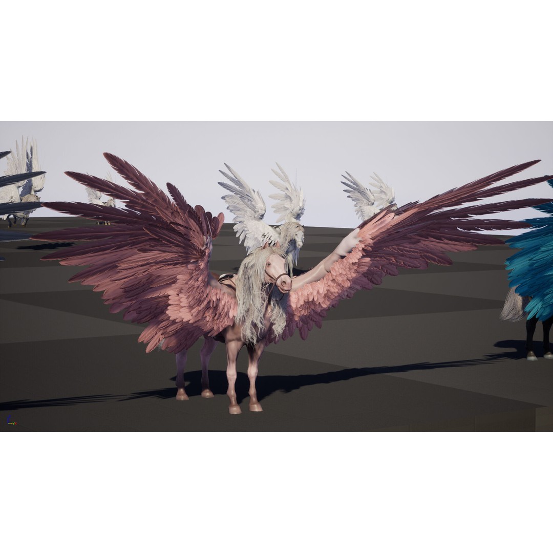 Pegasus 3D Model – Low Poly Animated Character, FBX & Maya - View 34
