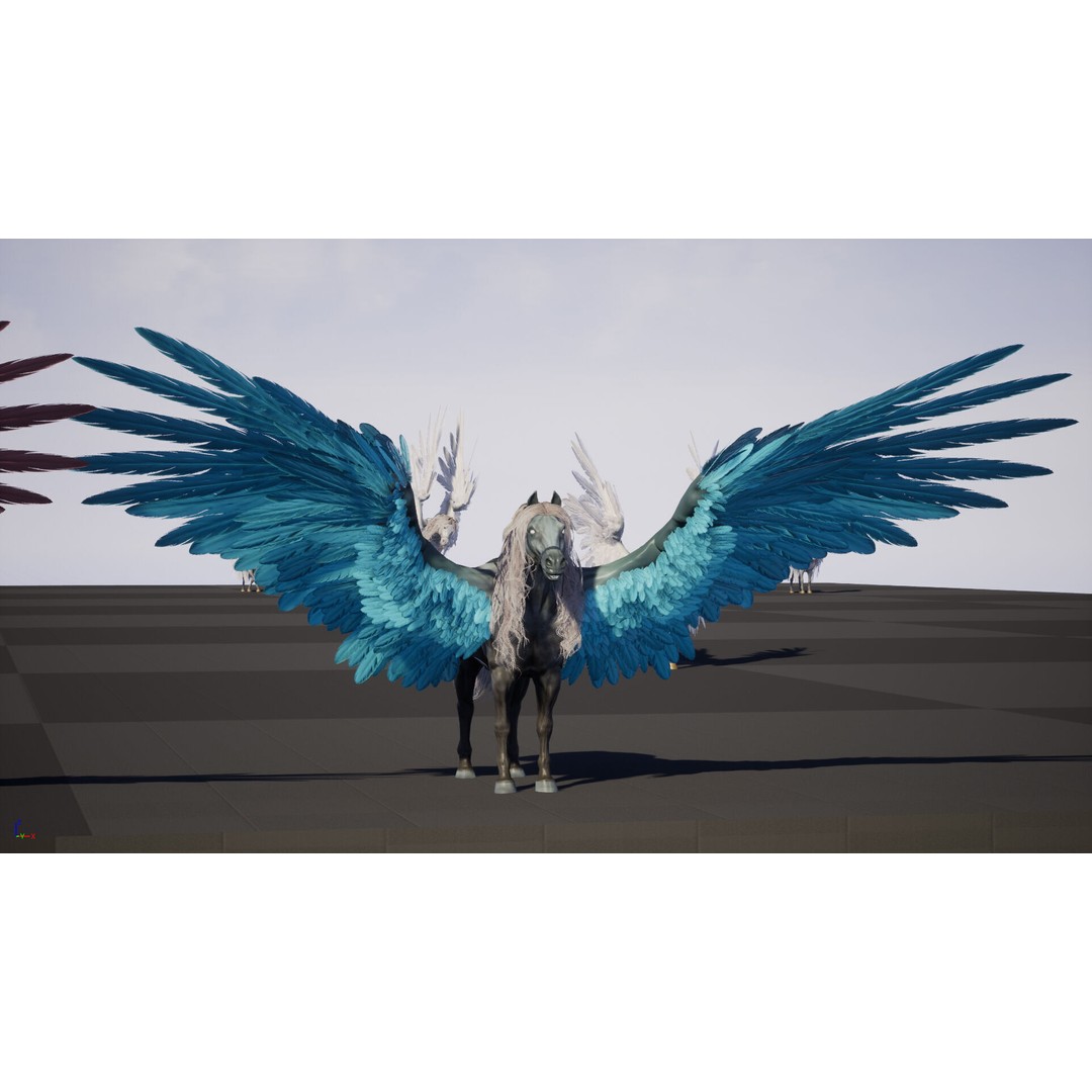 Pegasus 3D Model – Low Poly Animated Character, FBX & Maya - View 36