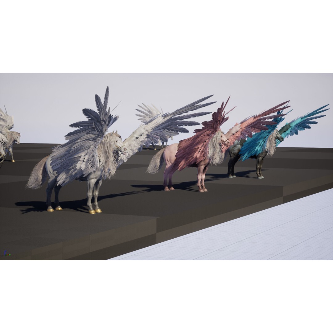 Pegasus 3D Model – Low Poly Animated Character, FBX & Maya - View 37
