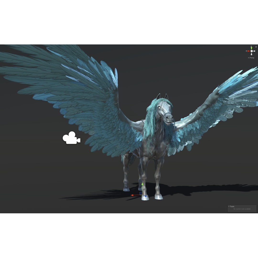 Pegasus 3D Model – Low Poly Animated Character, FBX & Maya - View 39