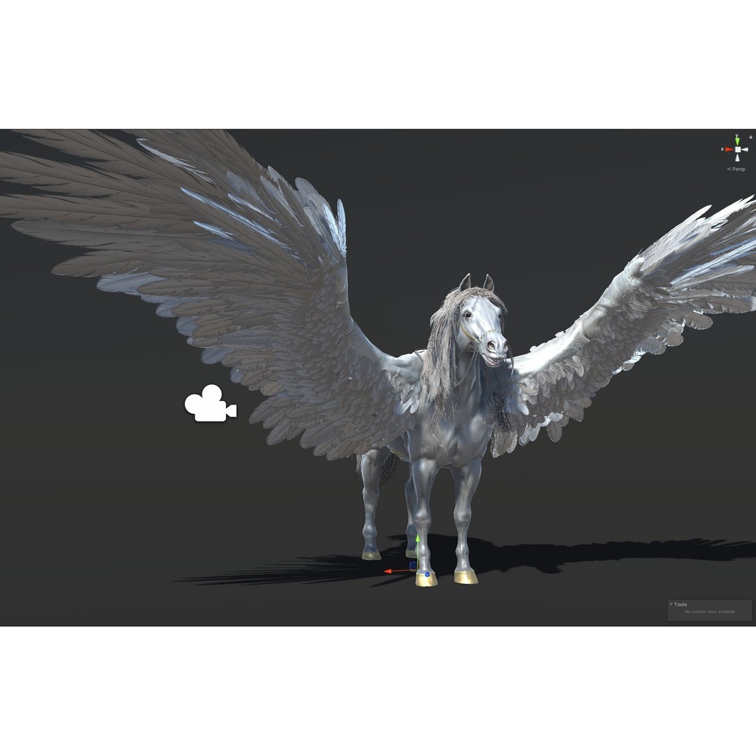 Pegasus 3D Model – Low Poly Animated Character, FBX & Maya - View 40