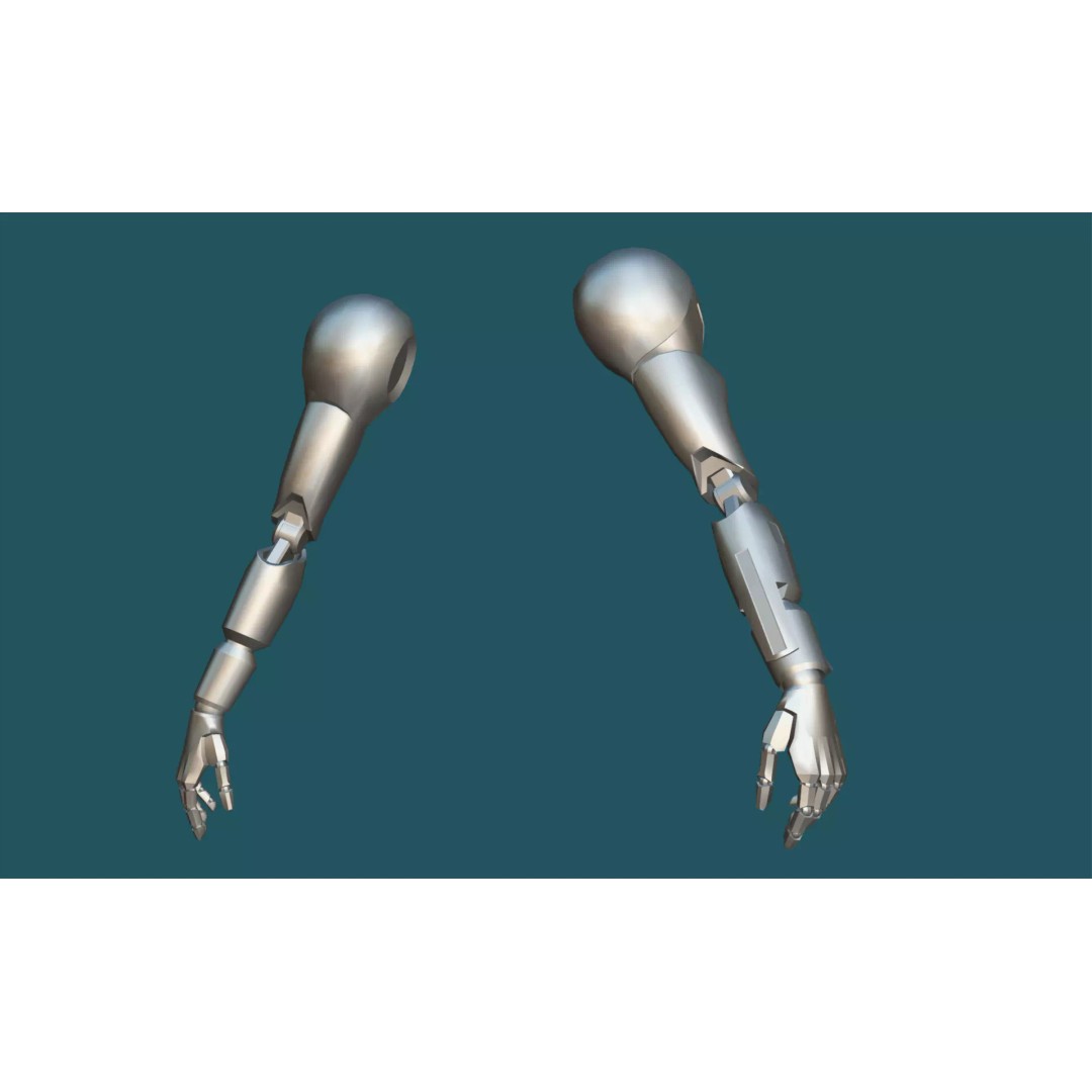 Robot Arms II 3D Model – Low Poly Rigged VR Asset, FBX, OBJ