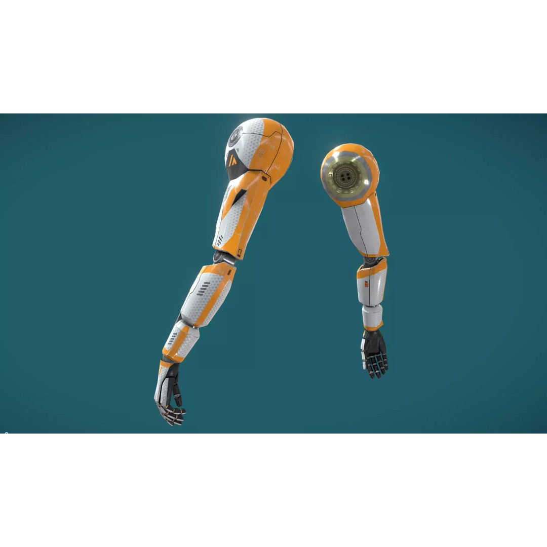 Robot Arms II 3D Model – Low Poly Rigged VR Asset, FBX, OBJ - View 12