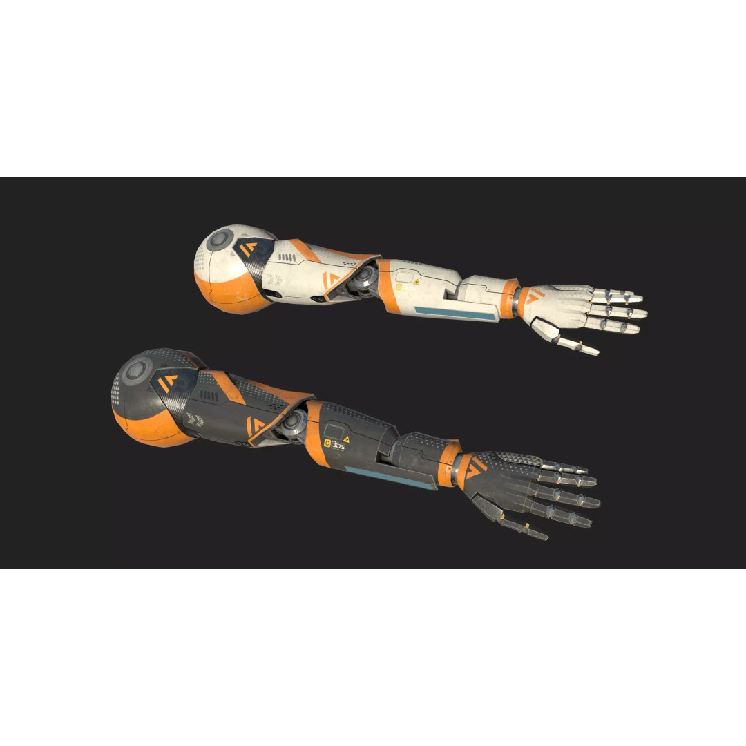 Robot Arms II 3D Model – Low Poly Rigged VR Asset, FBX, OBJ - View 5