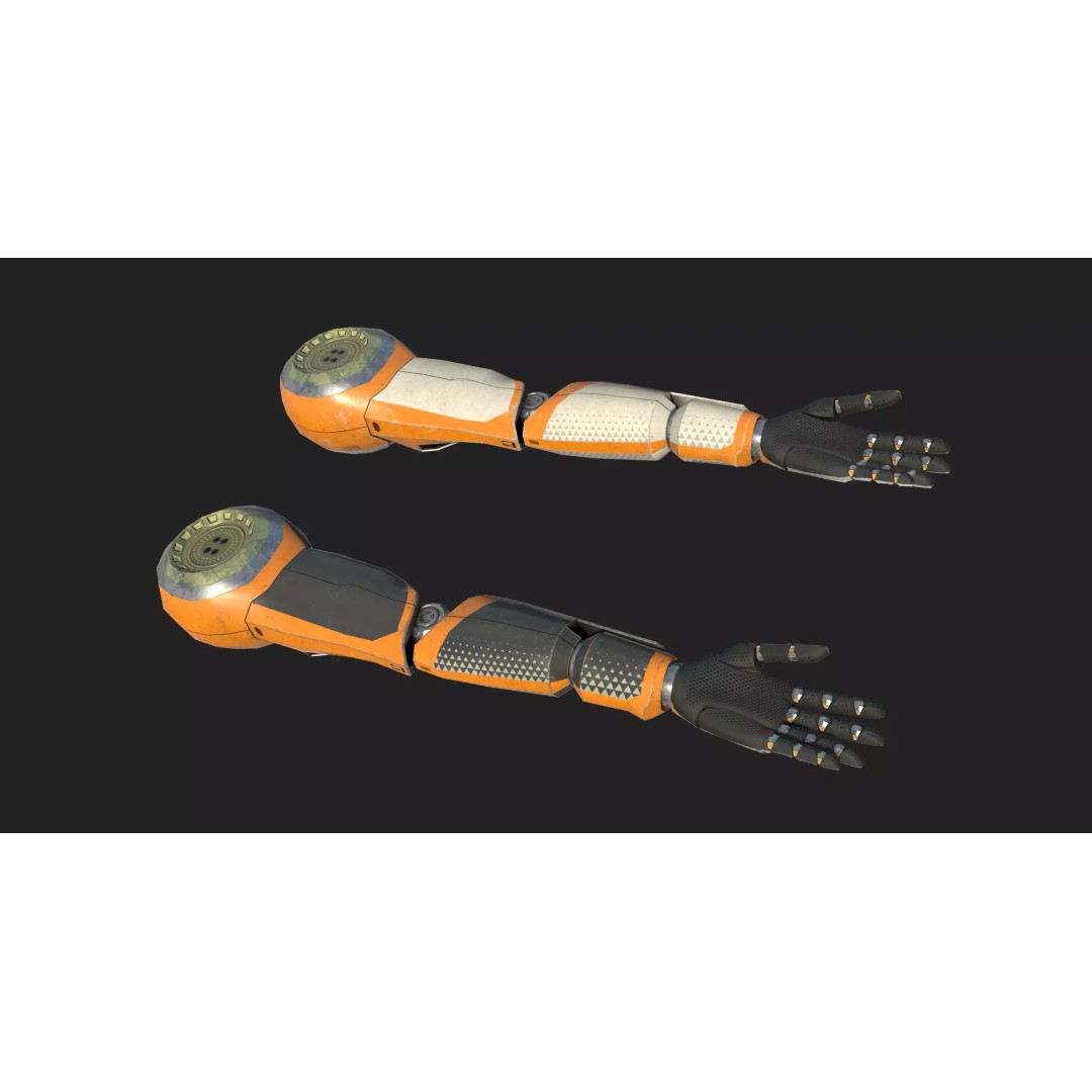 Robot Arms II 3D Model – Low Poly Rigged VR Asset, FBX, OBJ - View 6