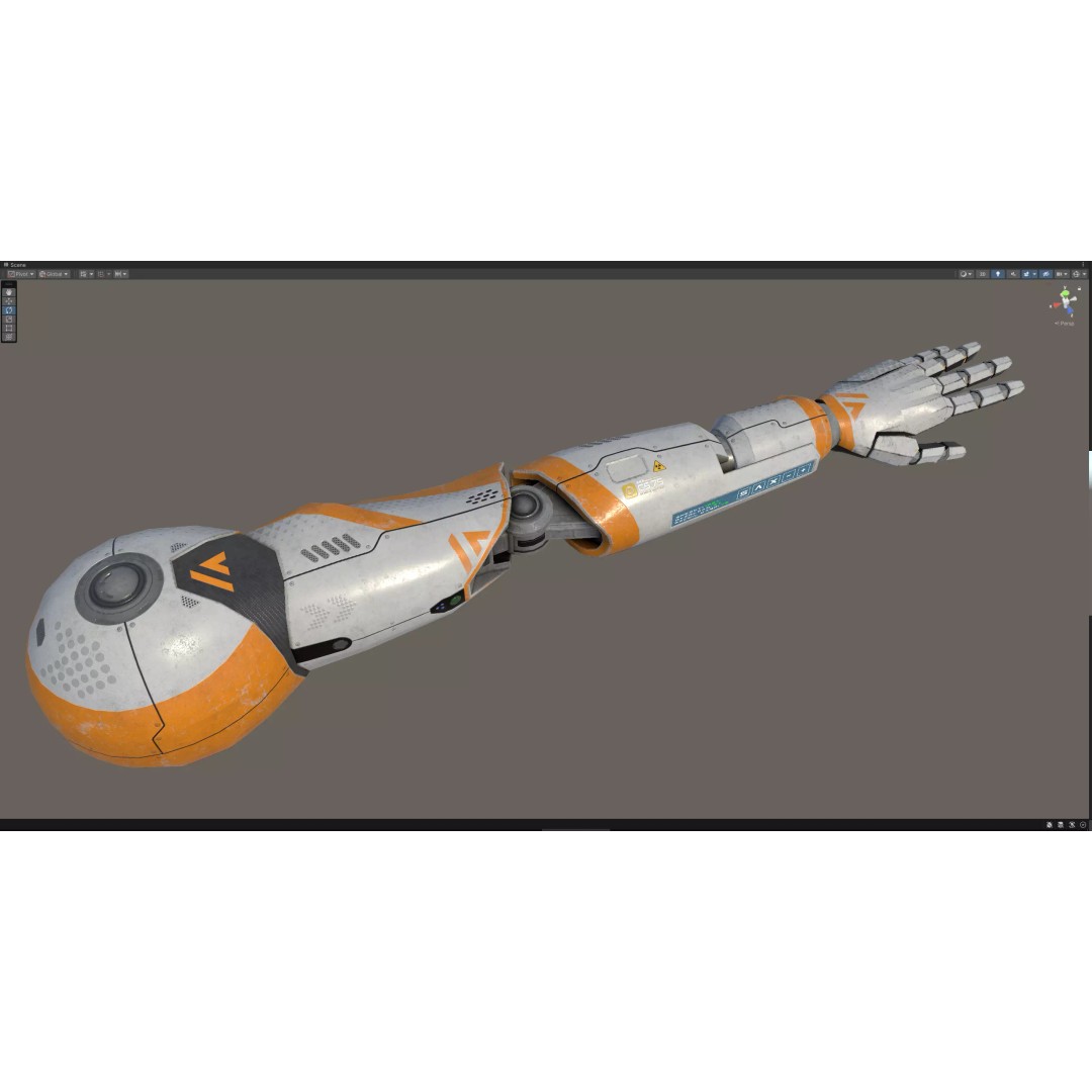 Robot Arms II 3D Model – Low Poly Rigged VR Asset, FBX, OBJ - View 7