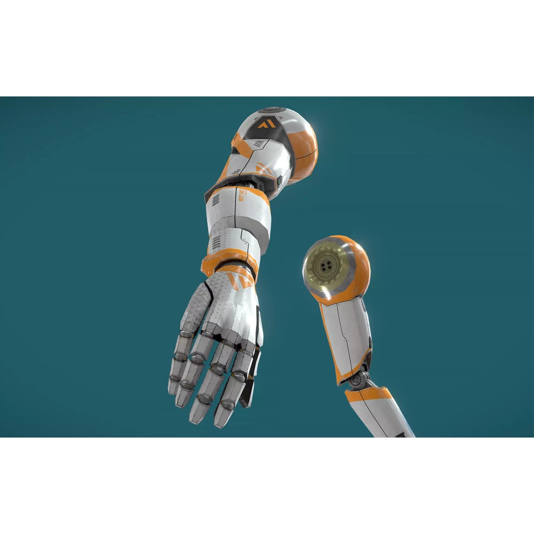 Robot Arms II 3D Model – Low Poly Rigged VR Asset, FBX, OBJ - View 9