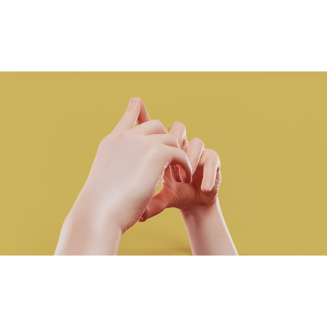 Triangulated Male Hands 3D Model – Low Poly Photogrammetry Asset, FBX - View 10
