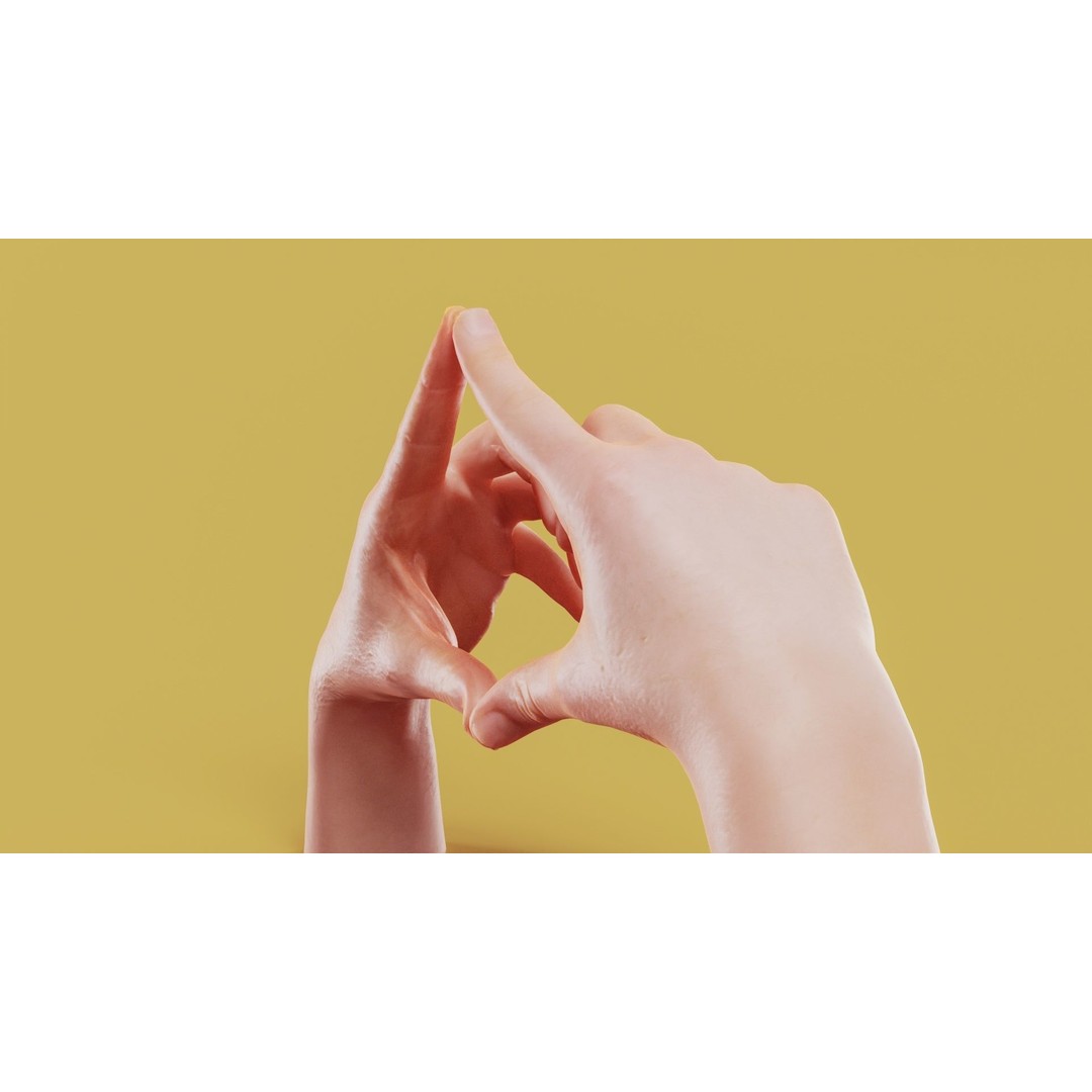 Triangulated Male Hands 3D Model – Low Poly Photogrammetry Asset, FBX - View 12