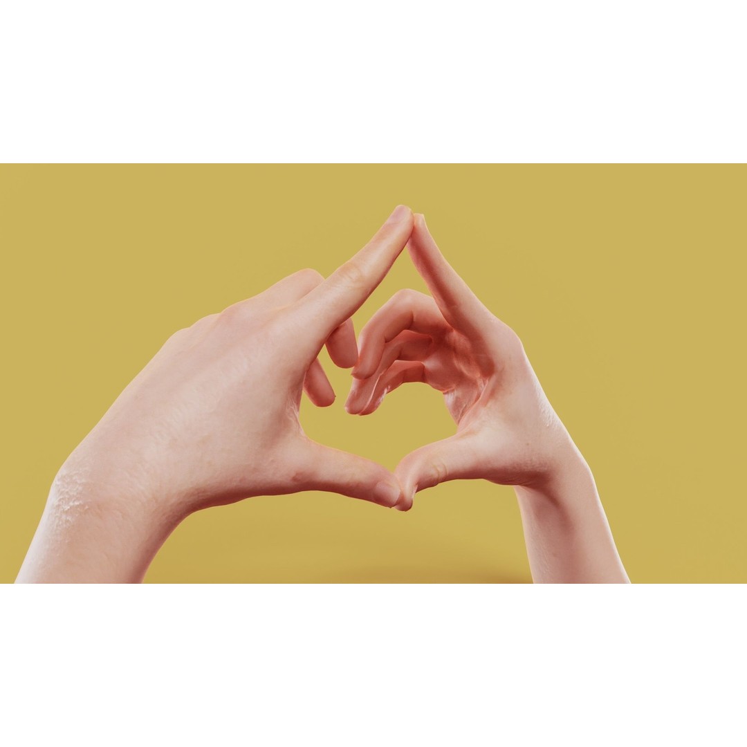 Triangulated Male Hands 3D Model – Low Poly Photogrammetry Asset, FBX - View 3