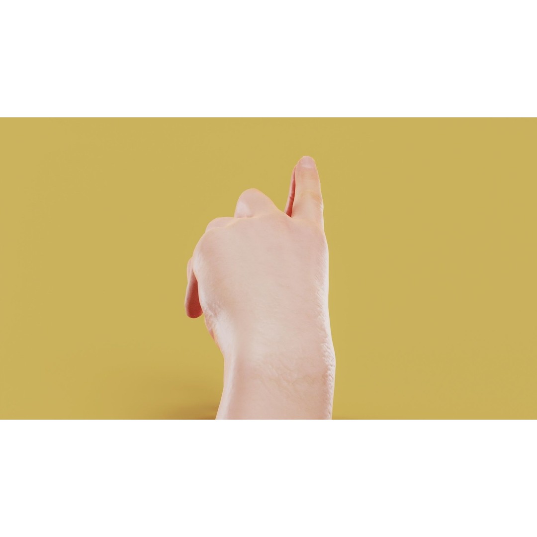 Triangulated Male Hands 3D Model – Low Poly Photogrammetry Asset, FBX - View 5