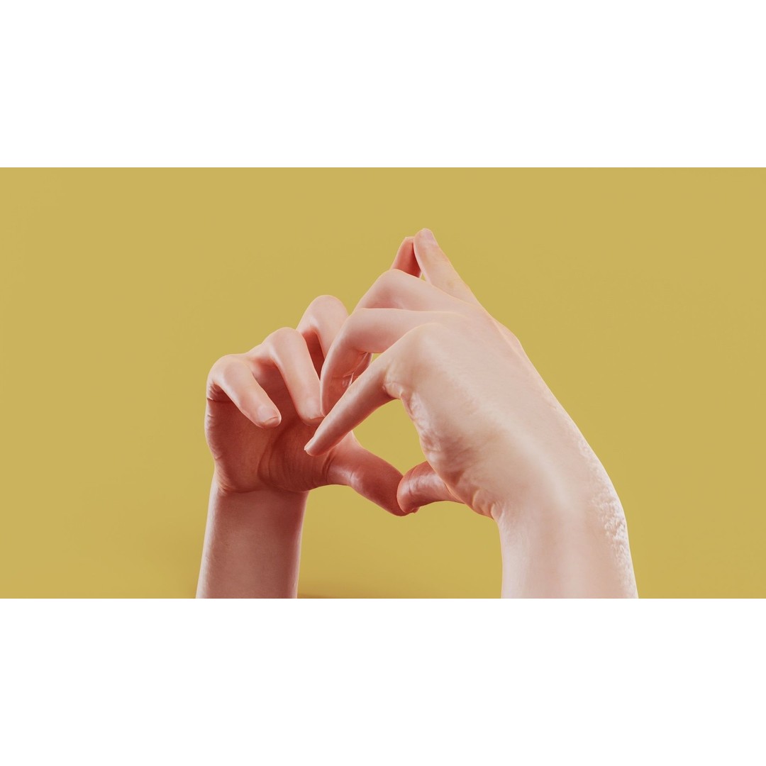 Triangulated Male Hands 3D Model – Low Poly Photogrammetry Asset, FBX - View 6