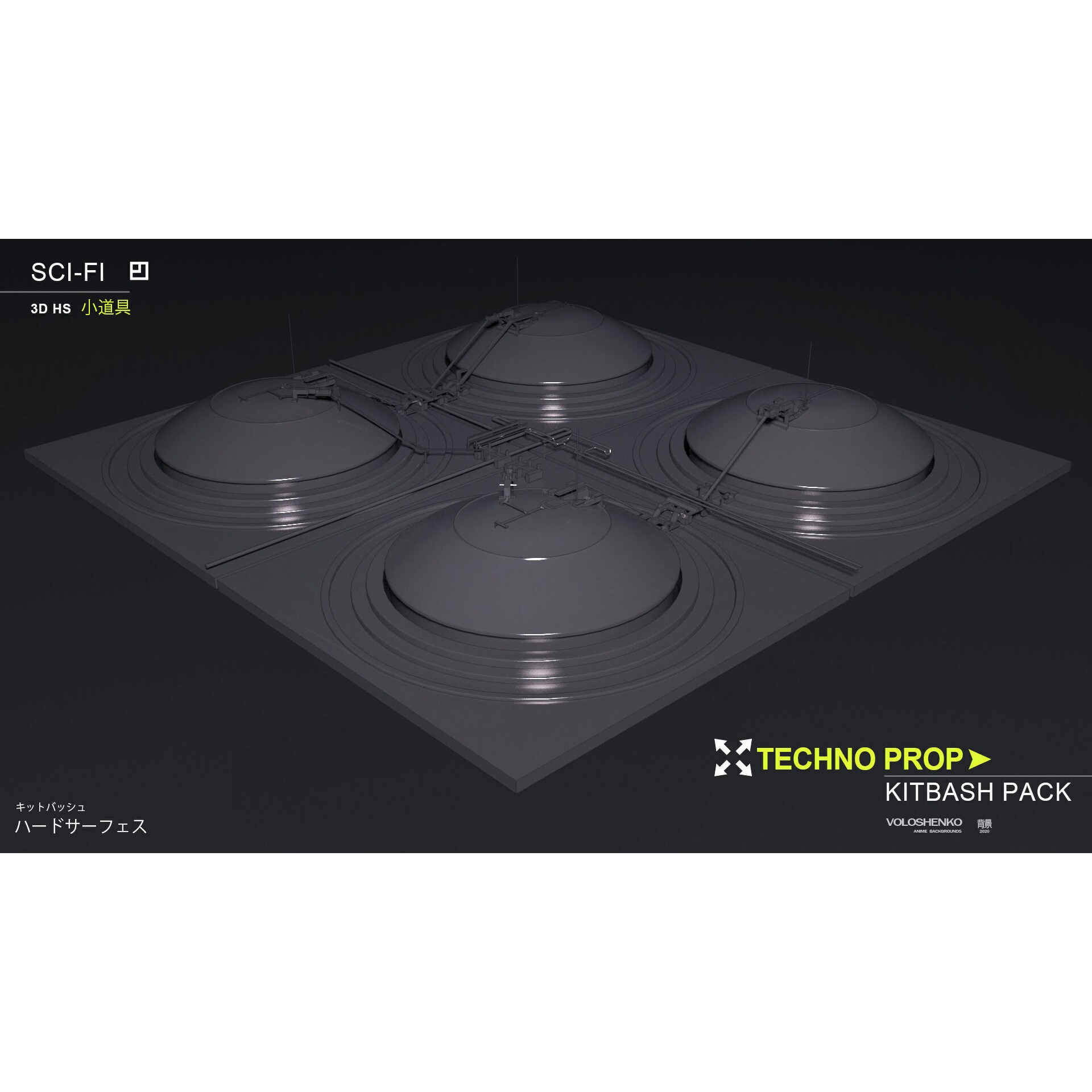 TECHNO PROP Sci-Fi Kitbash Pack - 3D Model