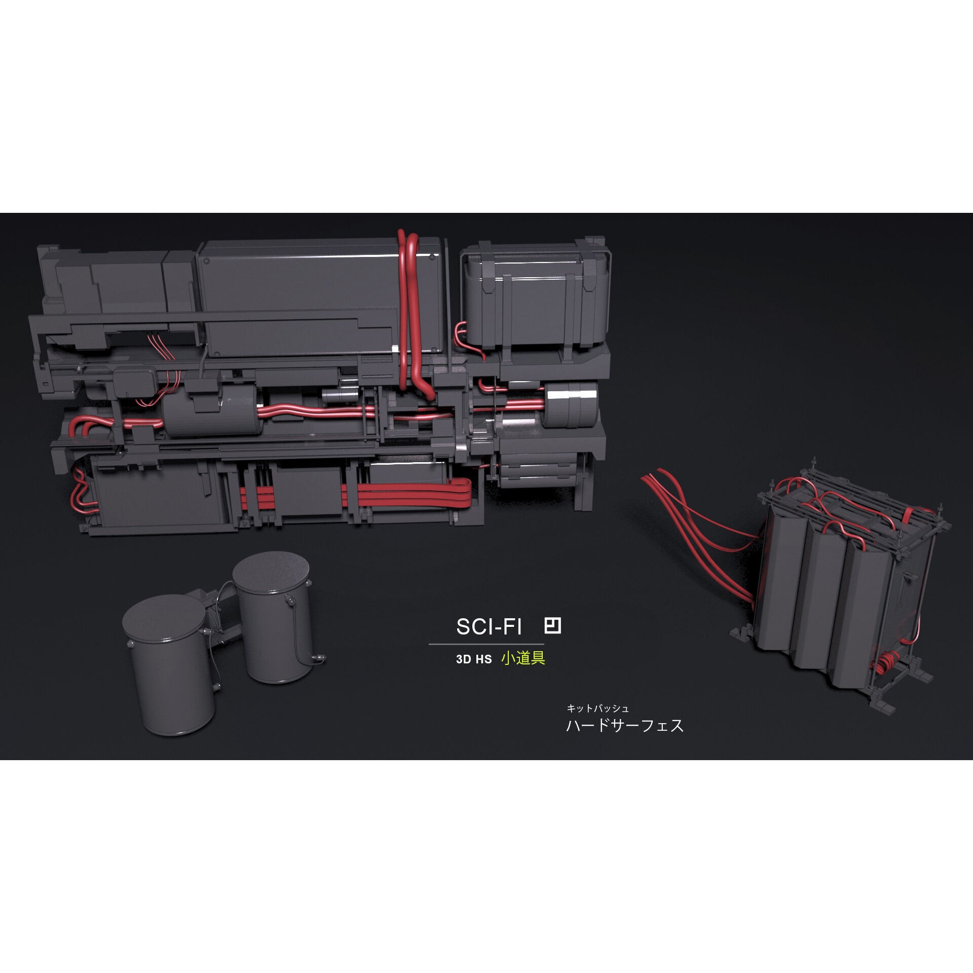 TECHNO PROP Sci-Fi Kitbash Pack - 3D Model - View 7